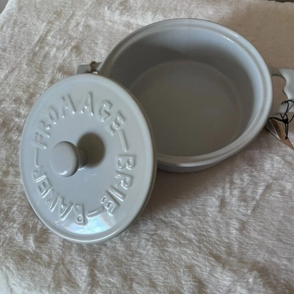 Fromage White Stoneware Brie Baker